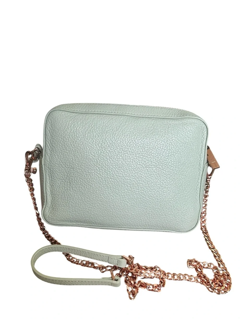 Ted Baker Mint Green Leather Camera Crossbody Rose Gold Tassel Bag
